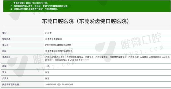 广东东莞口腔医院资质