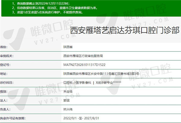 西安达芬琪口腔门诊部资质