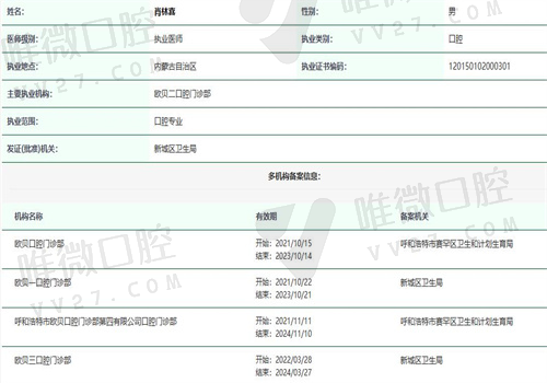 医生执业信息