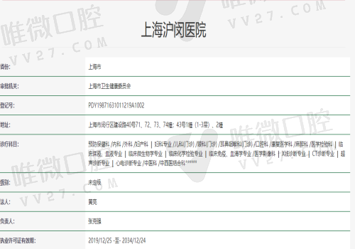 上海沪闵医院口腔科